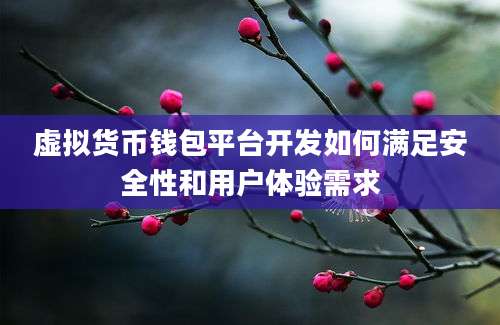 虚拟货币钱包平台开发如何满足安全性和用户体验需求