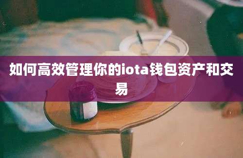 如何高效管理你的iota钱包资产和交易